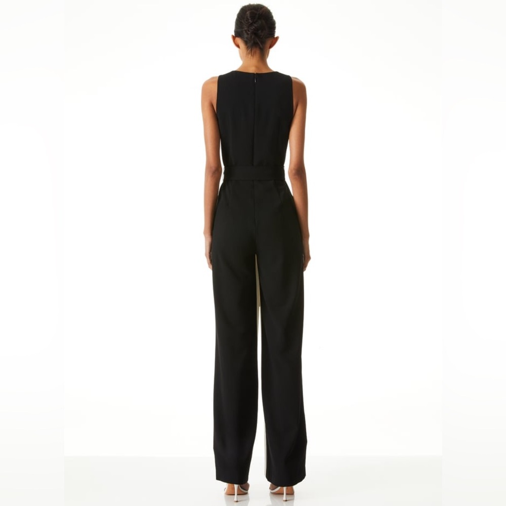 NWT Alice + Olivia Black and White Jumpsuit Size 8 MSRP $440 - Picture 3 of 7